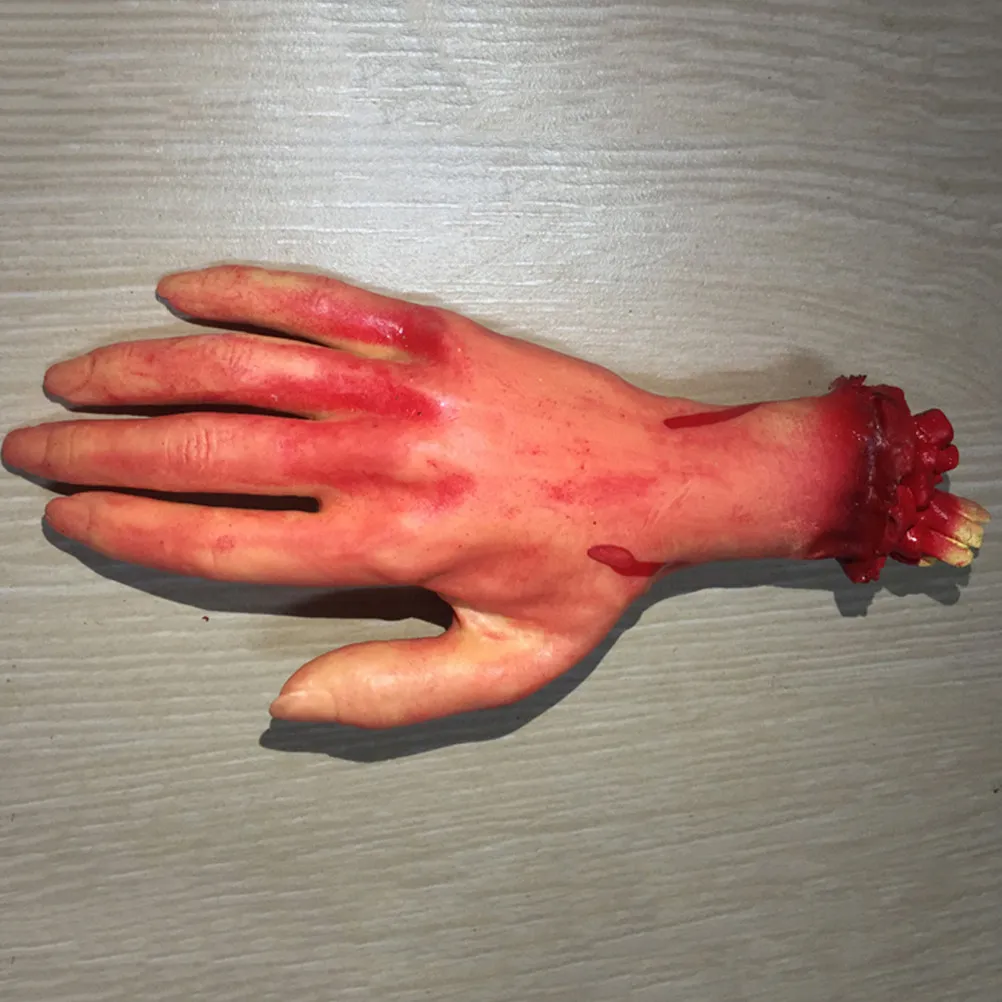 

2Pcs Broken Hand Scary Halloween Decoration Severed Bloody Limbs 25x10cm Hyper-Realistic Rubber Hanging Party Props Horror
