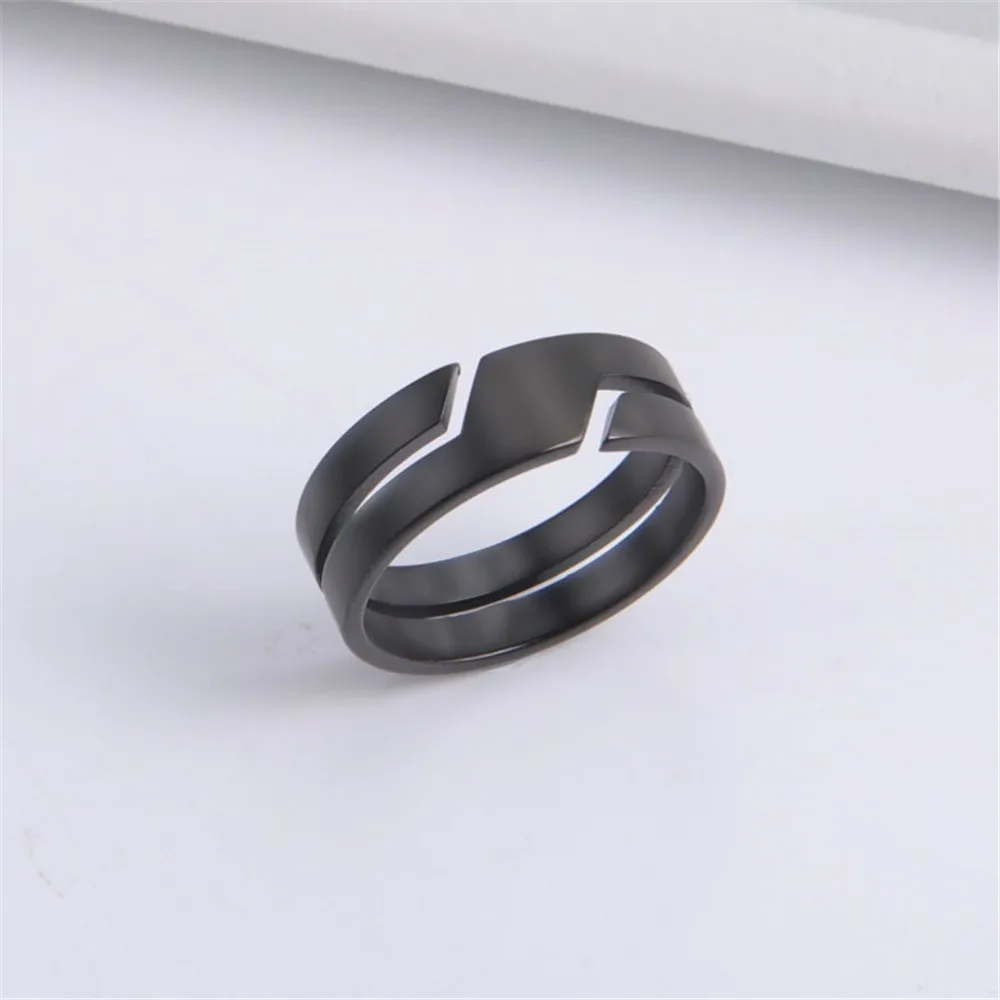 Fashion Simple Stainless Steel Couple Ring for Men Women Casual Finger Rings Jewelry Engagement Anniversary Gift
