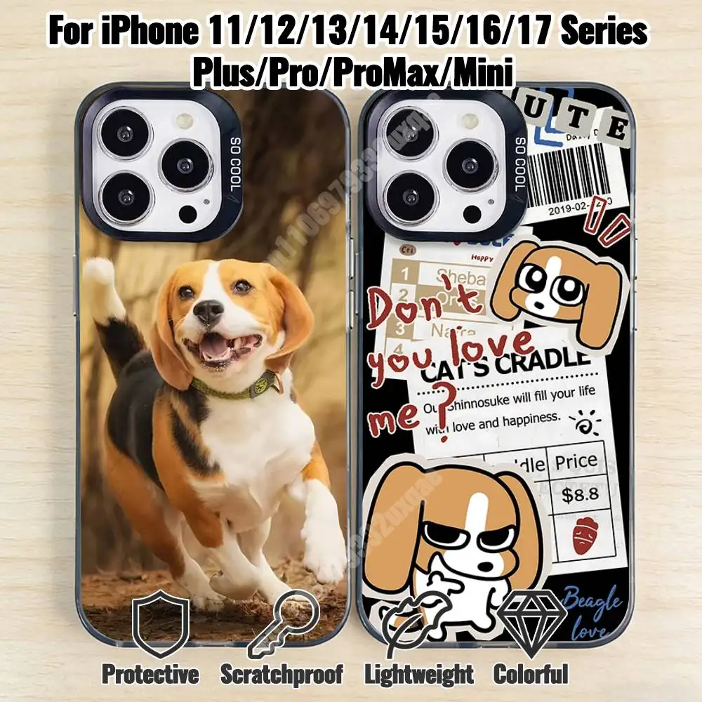 

Cute Beagle Dog Phone Case for iPhone 17 16 15 14 13 12 11 Pro Plus Max Mini X XS Air Stylish Cover