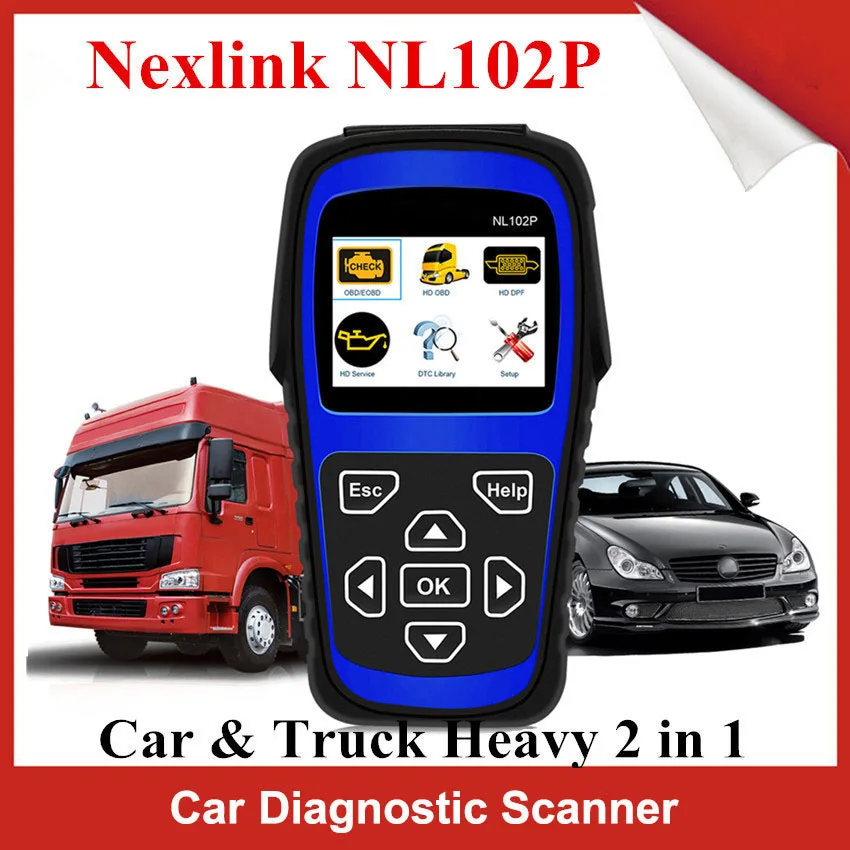 

NL102P Diesel Heavy Duty Truck Diagnostic Scanner Car Code Reader Automotive 2 in1 Car Scanner