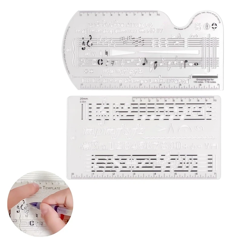 Song Writer's Composing Template Stencil, Staff Drawing Ruler, Song Writer's Composing Notation Tool, Composer Symbols-AD03