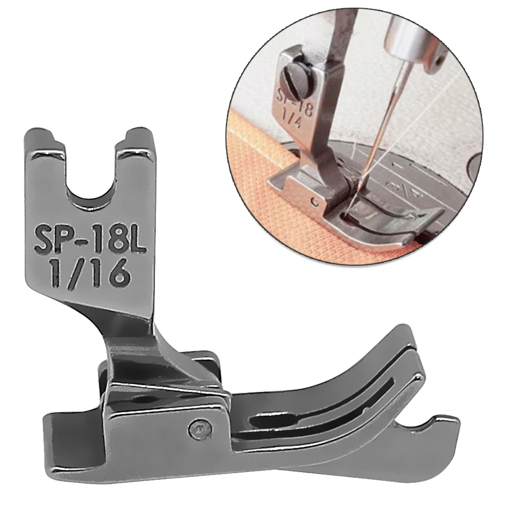 Steel Left / Right Edge Guide Presser Foot #SP-18 1/2 1/4 3/16 1/8 1/16 For Single Needle Industrial Sewing Machine Accessories