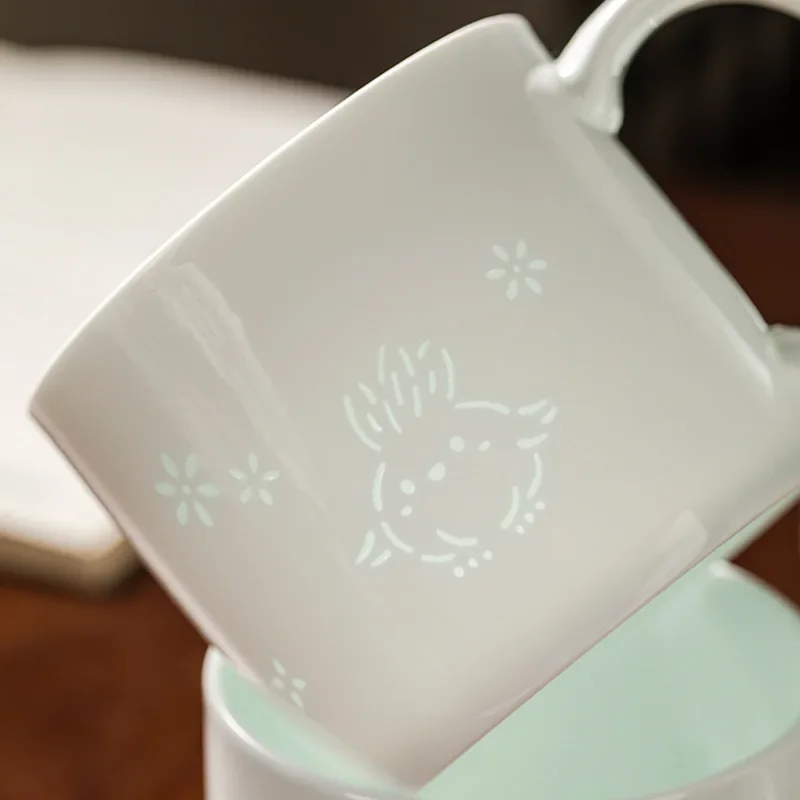 

CLL Jingdezhen Ceramic Mug Household Mug Large Capacity Office Water Cup Exquisite Porcelain Underglaze
