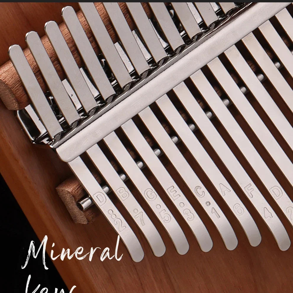 Hluru Professional 21 Key Walnut Borad Kalimba Thumb Piano Finger Piano for Beginner Solid Wood Mbira with Case