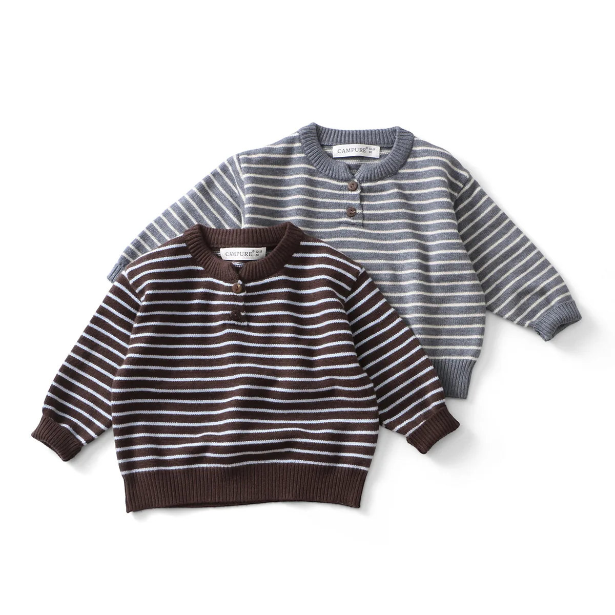 

1-6 Y Kids Sweaters Striped Boys Knit Pullover Brief Style Boys Sweaters Casual Style Girls Knitwear