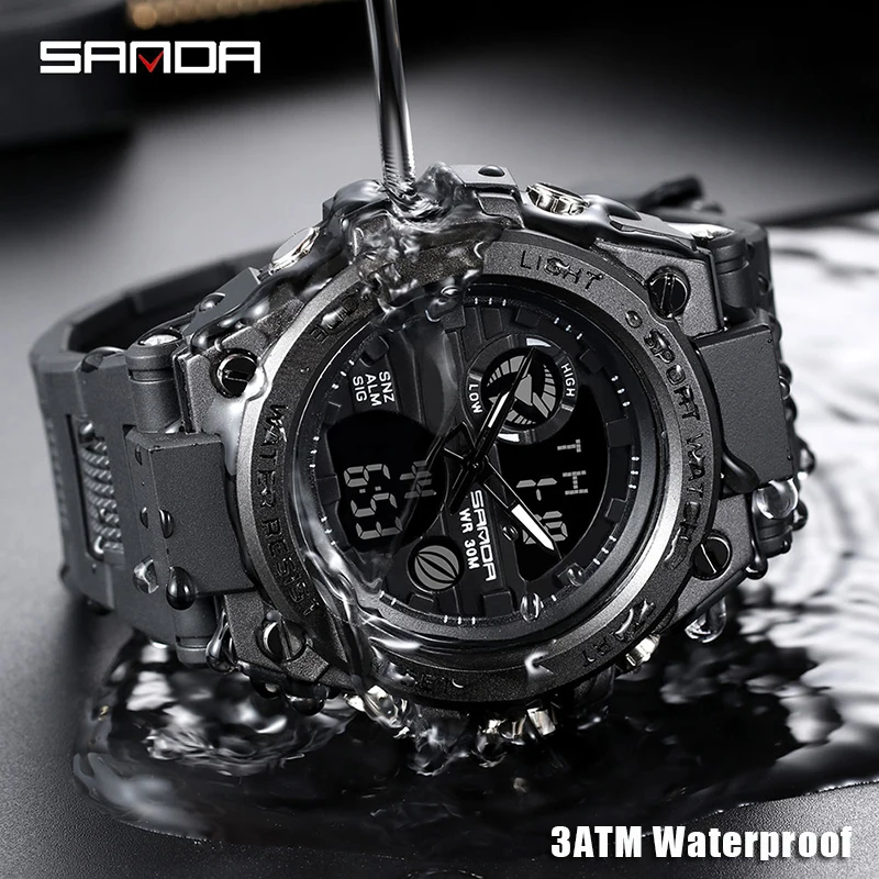 2022 Sanda 739 Sports Men\';s Watches Top Brand Luxury Military Quartz Watch Men Waterproof S Shock Male Clock Relogio Masculino