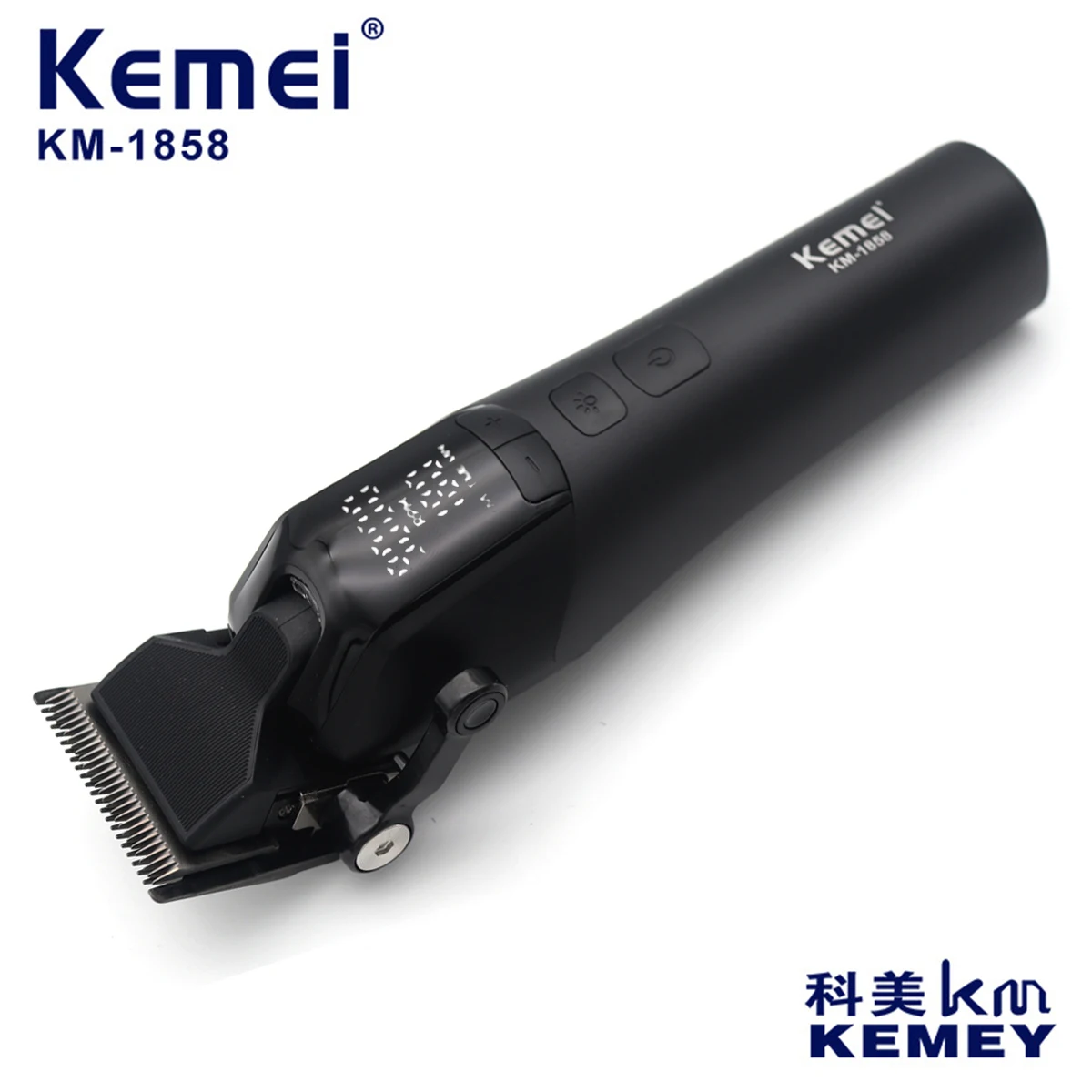 Professional Cordless USB Rechargeable Hair Clippers With Light DLC Blade Electric Hair Clipper Hair Trimmer KEMEI KM-1858