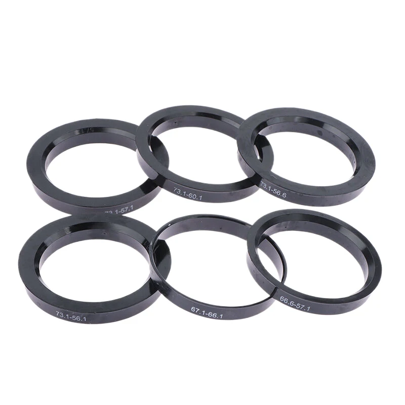 4pcs Black Car Plastic Wheel Hub Centric Rings Center Bore 66.6-57.1 67.1-60.1 67.1-66.1 73.1-56.1 73.1-56.6 73.1-57.1 73.1-60.1