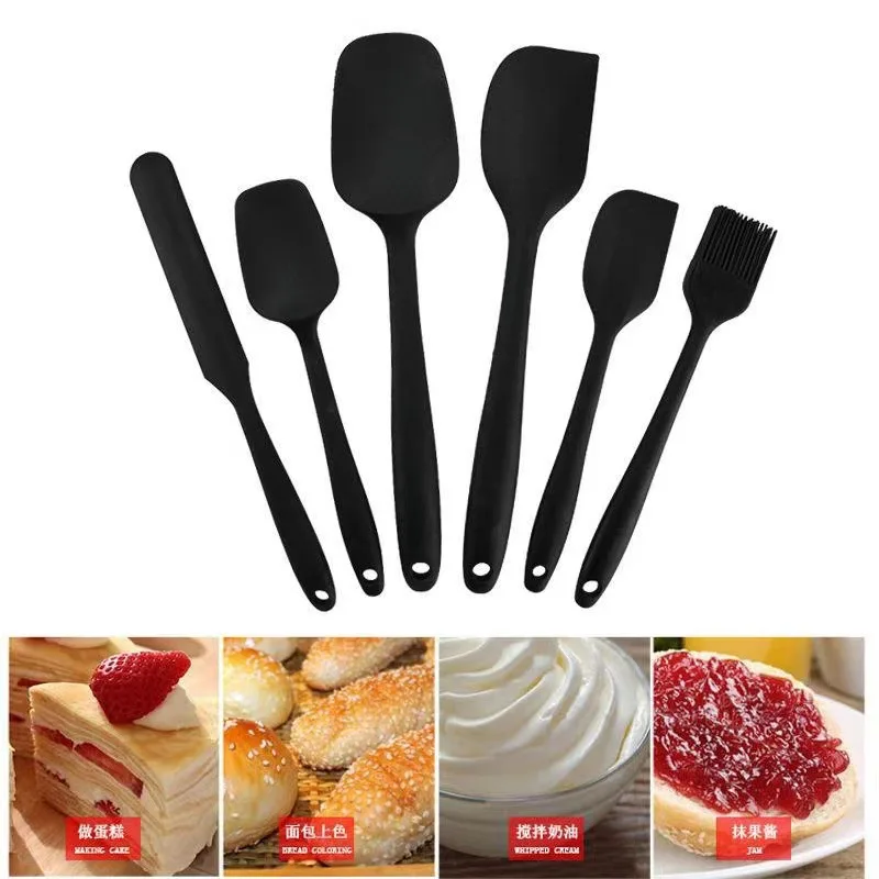 

6 PCS Silicone Spatula Set Food Grade Non Stick Heat Resistant Spatulas Turner Cooking Baking Mixing Baking Kit Kitchen Tools