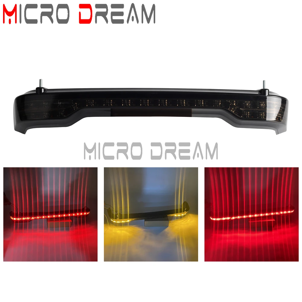 Motorcycle Rear Tour-Pak King Tour Trunk Pack LED Brake/Turn/Tail Light For Harley Touring Electra Road Glide Limited 2014-up