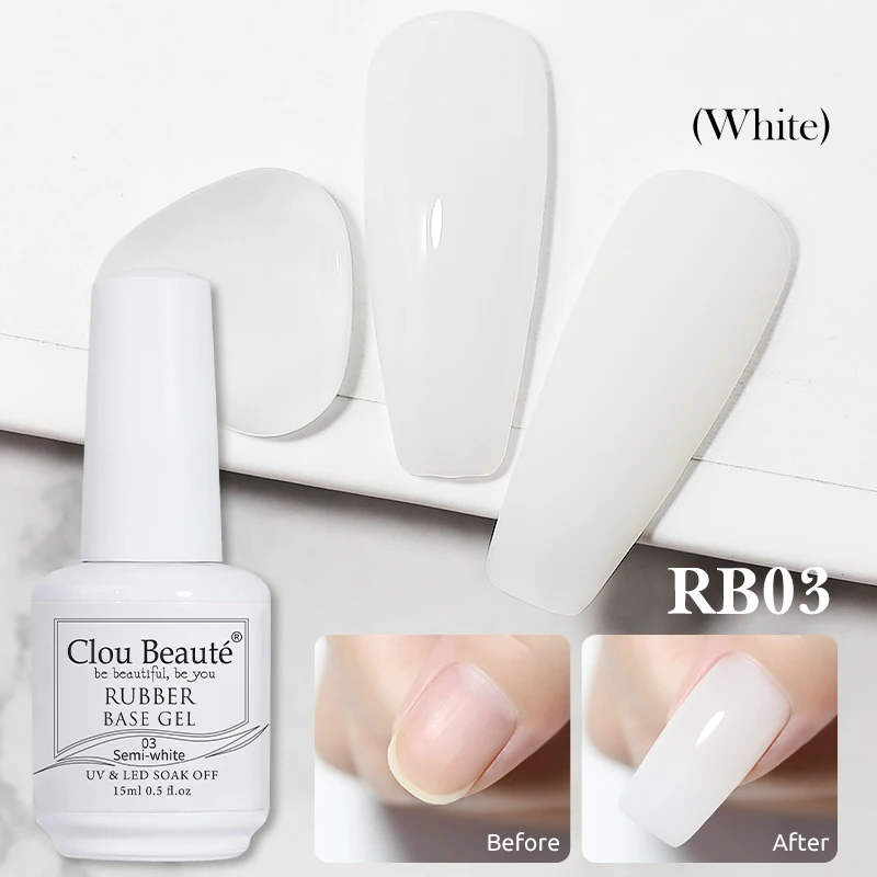 Clou Beaute 15ml Rubber Base And Top Coat Gel Nail Polish UV Transparent Soak Off Primer Gel Polish Long Lasting Nail Art Ongle