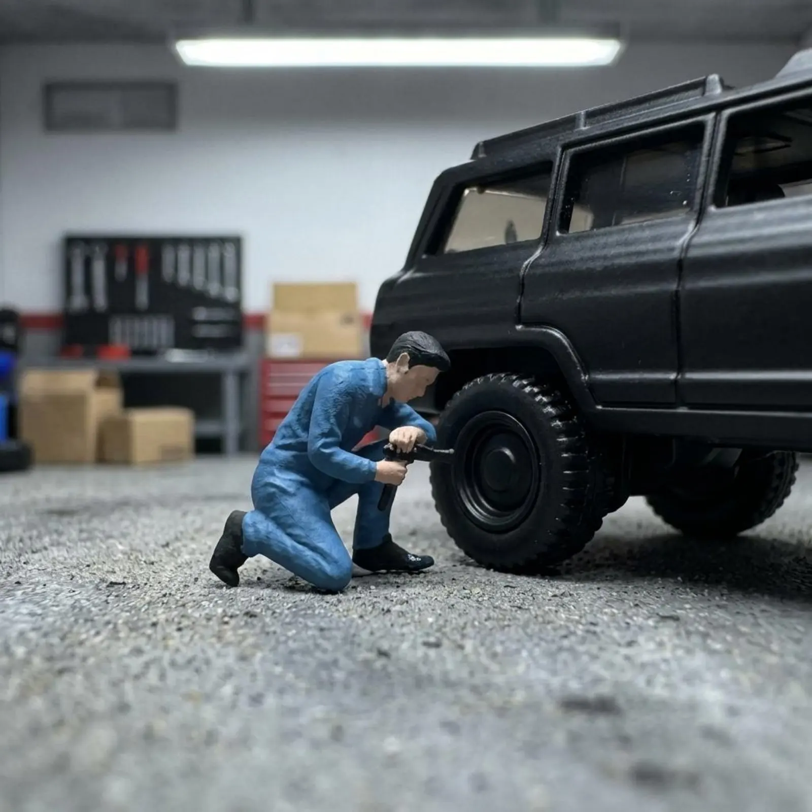 Phone Looking Man Figure Scene Accessory Mini Man Figurine Miniature Human Figures Realistic Mini People Figurines Tiny