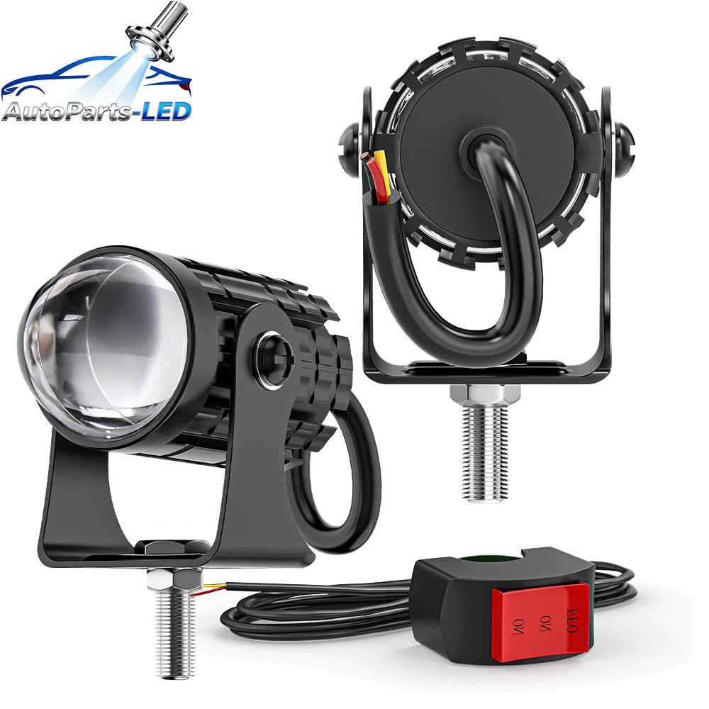 

2pcs Motorcycles Popular CSP Motorcycle Spotlight - Aluminum Alloy Fisheye/far and Near Integrated/equipped With Switch Lighting