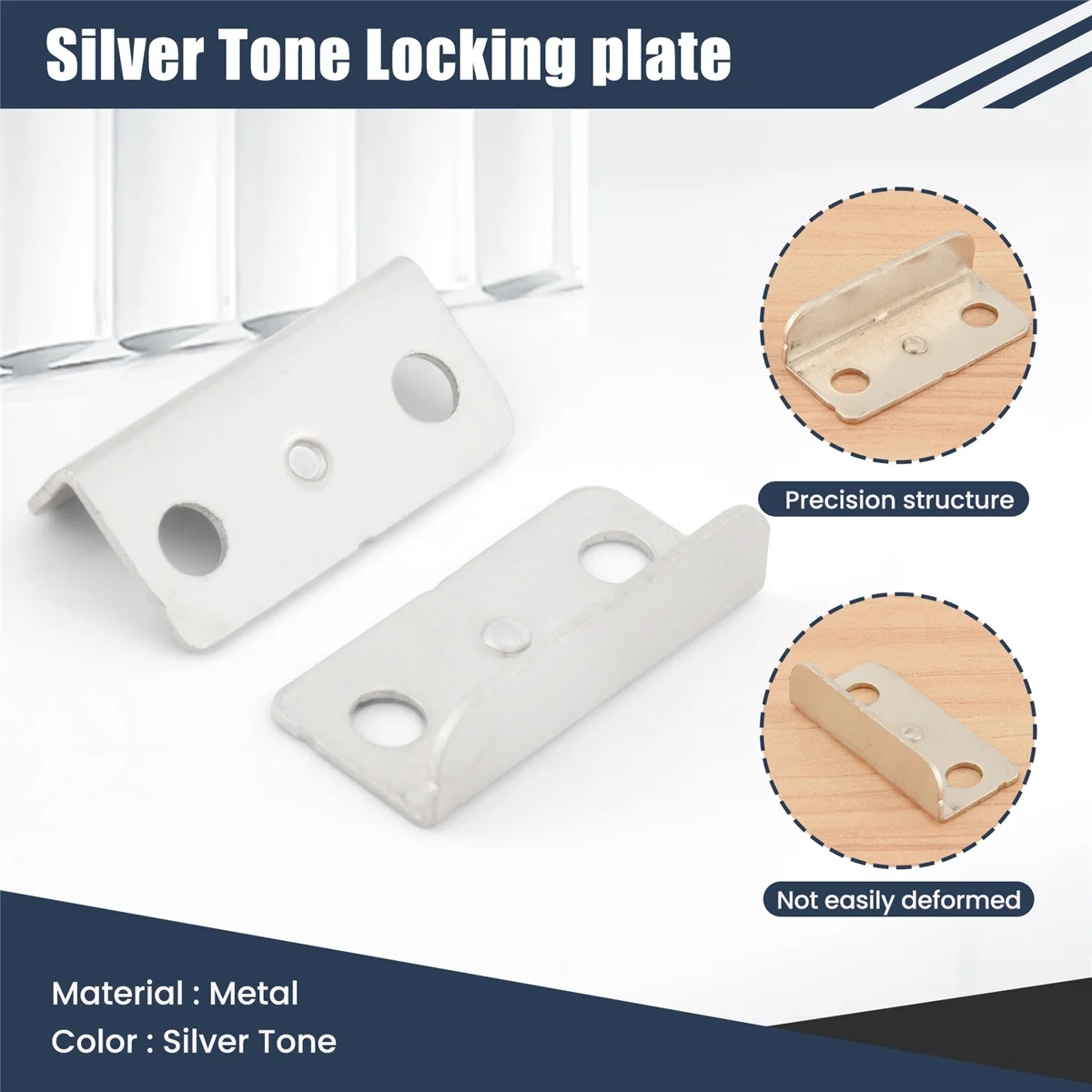 NN89R 10 szt. Srebrny Metalowy Zamek Kątowy do Szuflady do Domu i Biura