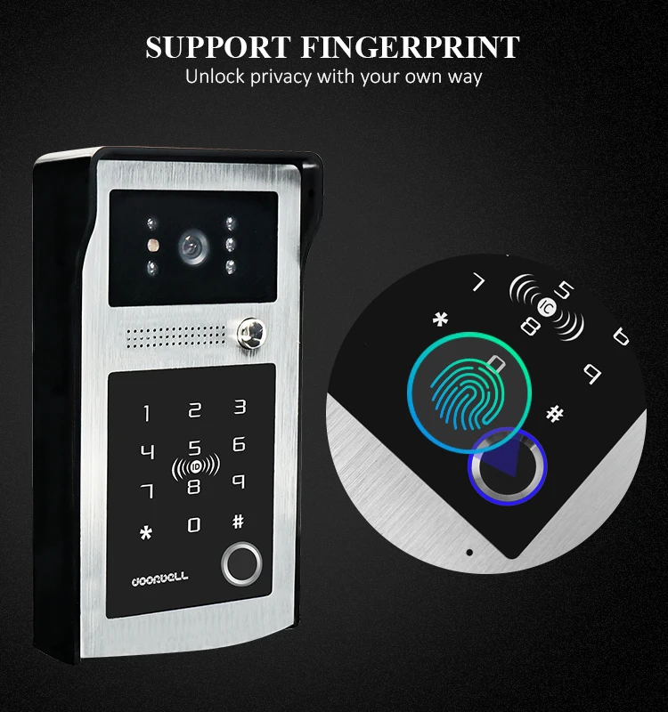 9Inch TFT Monitor  Wired WIFI IP Doorbell Rifd Card/Password  Acess Control Video Door Phone Intercom Visual Peephole Viewer