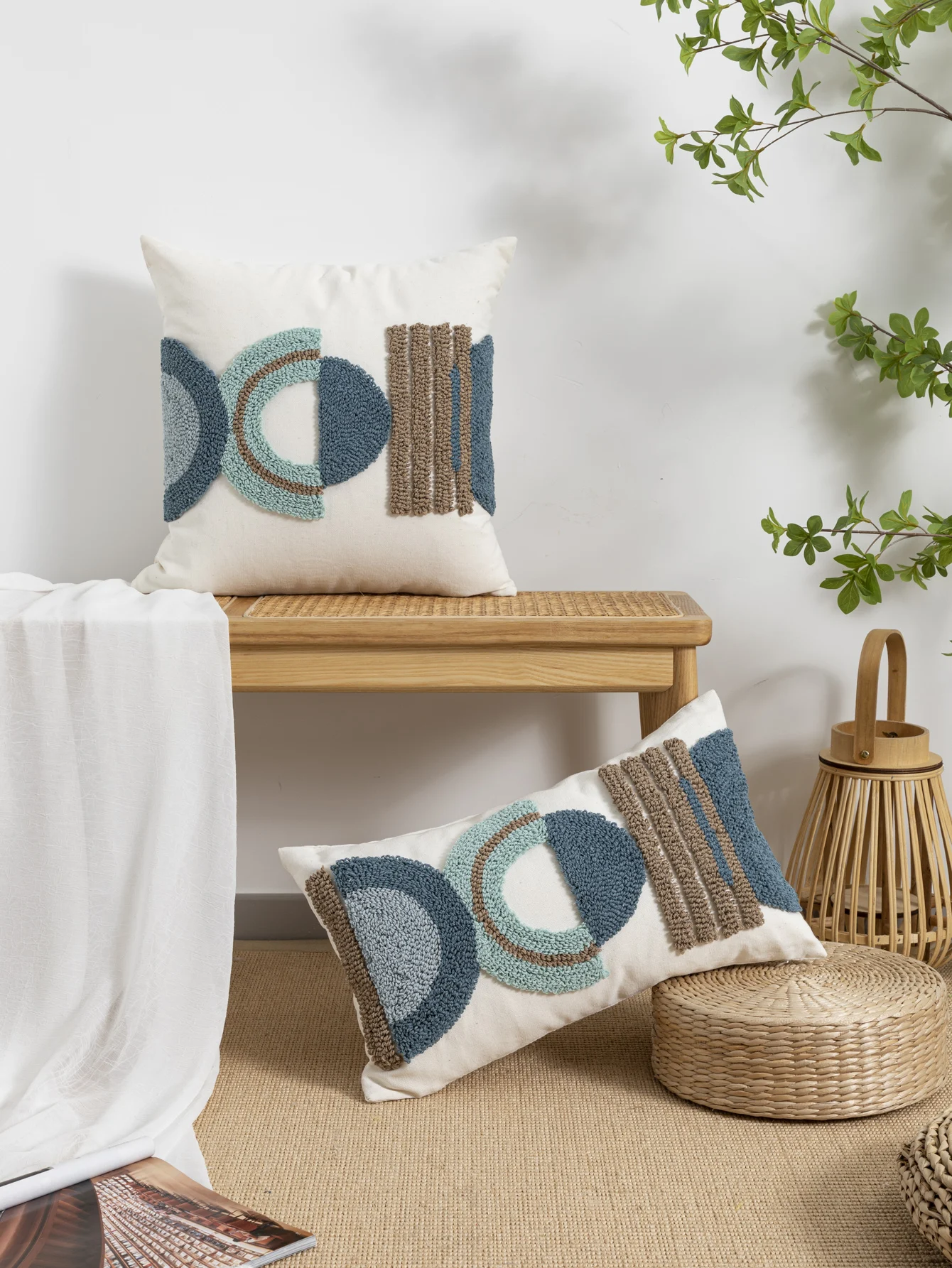 A coffee orange pillowcase with Nordic ins wind loop velvet craftsmanship sofa, bedroom cushion cover