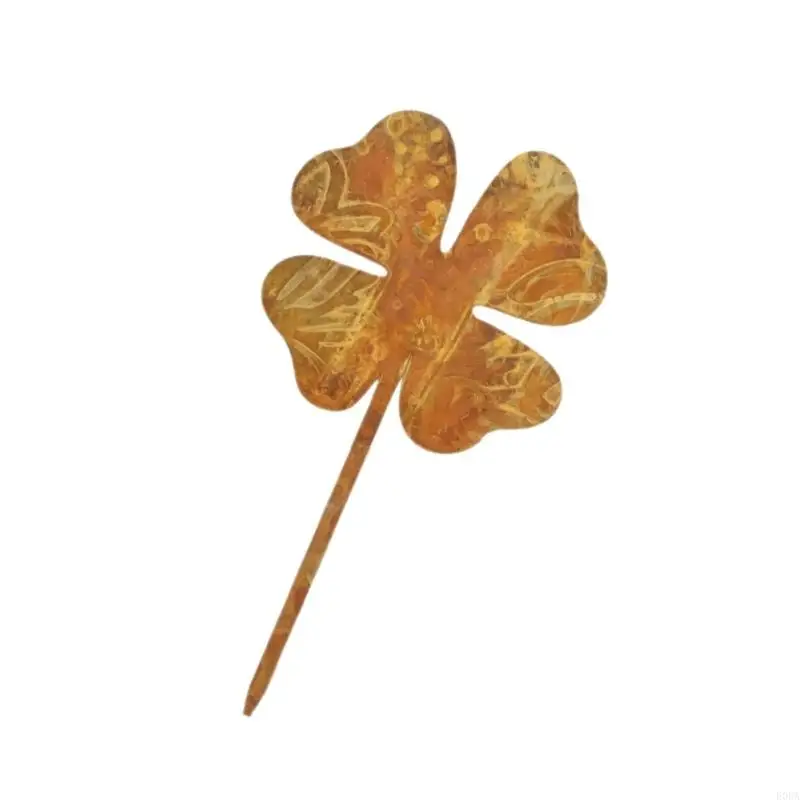 Four Clovers Metal Garden Ornament Perfect For Outdoor Sidewalks Decorating