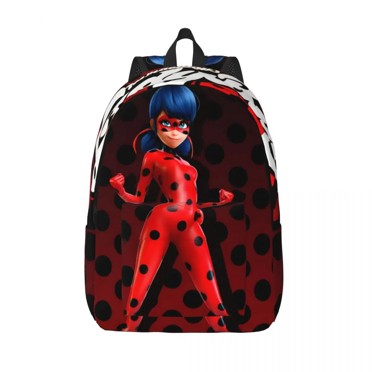 Miraculous-Ladybug Printed Lightweight Casual Schoolbag For School, Outdoor, Shopping, Office 15.7in 17.7in