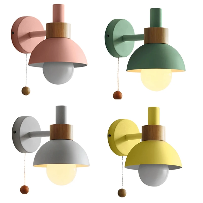 مصباح حائط LED مع مفتاح ، مصابيح شمعدان خشبي ، إضاءة داخلية ، ديكور منزلي ، جانب السرير ، غرفة نوم ، غرفة معيشة ، مصباح ، جديد