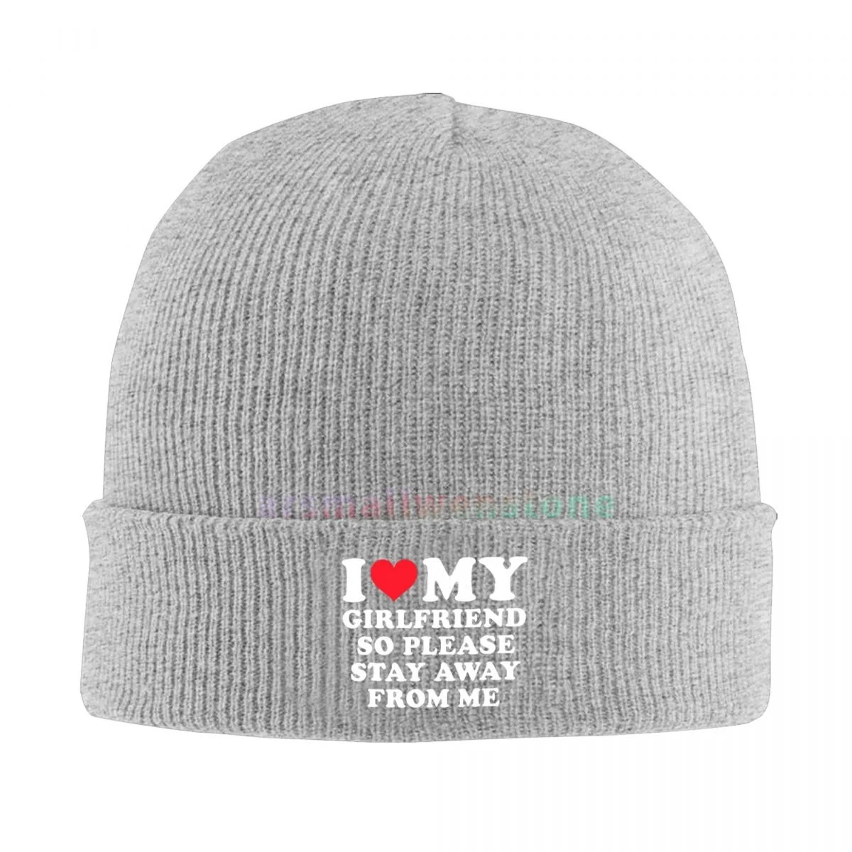 I Love My Girlfriend So Please Stay Away From Me Casual Beanie Hat Cap Winter Soft Warm Caps Unisex High Quality Knitted Hat