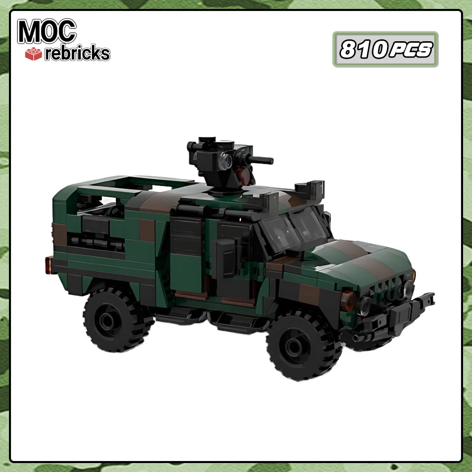 Hot Selling Light Armoured Vehicle Model Technology Bricks MOC-180791 Army Armed Forces Car Building Blocks Kids Puzzle Gift