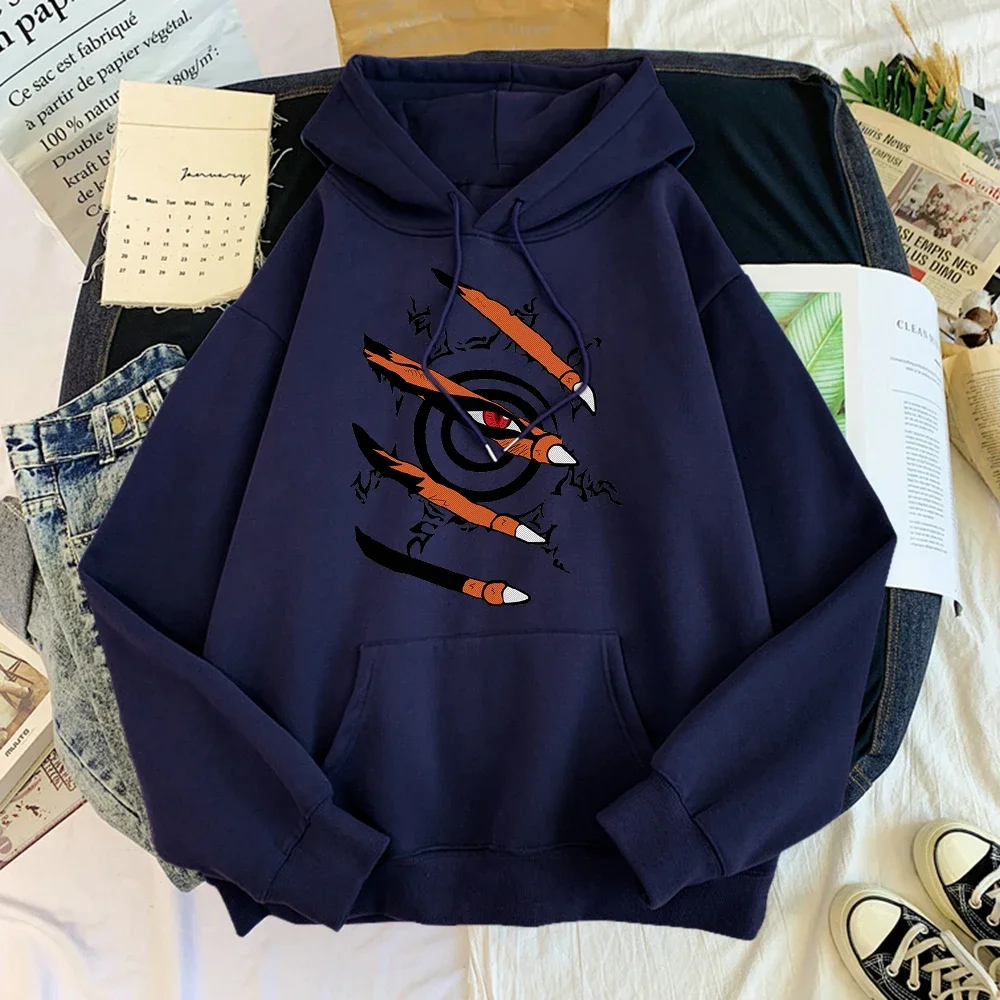 Men's and women's animated hoodies, Kurama printed hoodies, hooded sweatshirts, men's and women's clothing, jackets and jackets