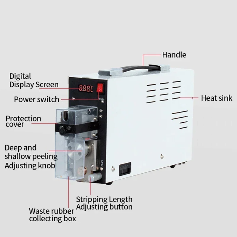 Hoge Nauwkeurigheid Desktop Mini Draad Peeling Strippen Snijmachine Inductieve Pneumatische en Elektrische Peeling Machine 3-4 Vierkante Mm