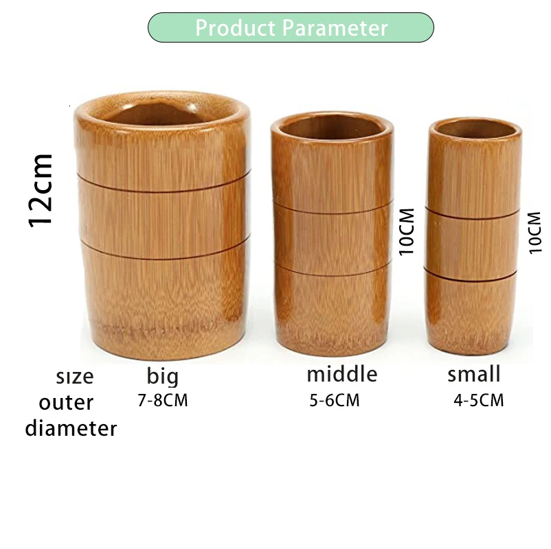 Bamboo cups for Traditional Chinese Cupping Set Body Therapy Cellulite Kit Carbonized Bamboo Suction Cups Acupuncture Massage