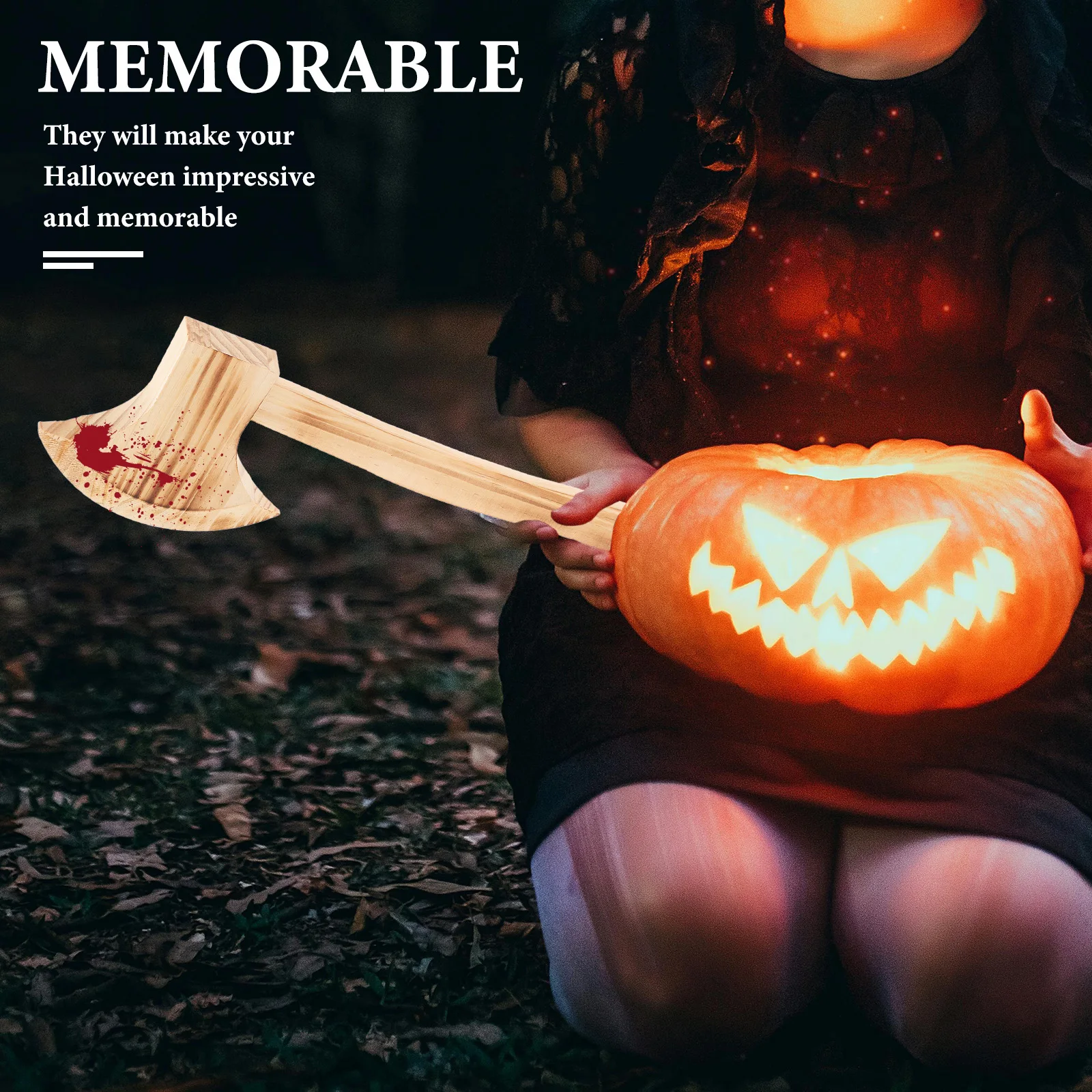 

3Pcs Simulated Wooden Halloween Axe Props Fake Lifelike Axes Perfect Halloween Party Cosplay and Yard Decor Wooden