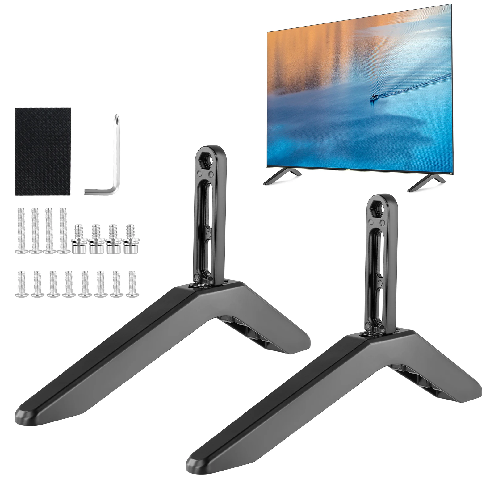 

Universal TV Base Pedestal Feet TV Stand Mount TV Legs For Most Televisions With Mounting Hole Distance From 0.787-2.16 Inch