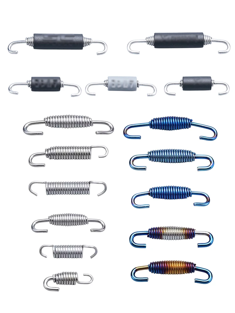 Crochets à ressort d'échappement de moto, 43mm-85mm, en acier inoxydable, tuyau de liaison avant et central, ressorts de silencieux rotatifs