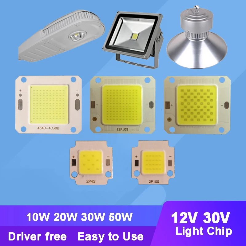 32V 12V 10W 20W 30W 50W COB LED Flip Chip Lamp Light for Spotlight Floodlight DIY