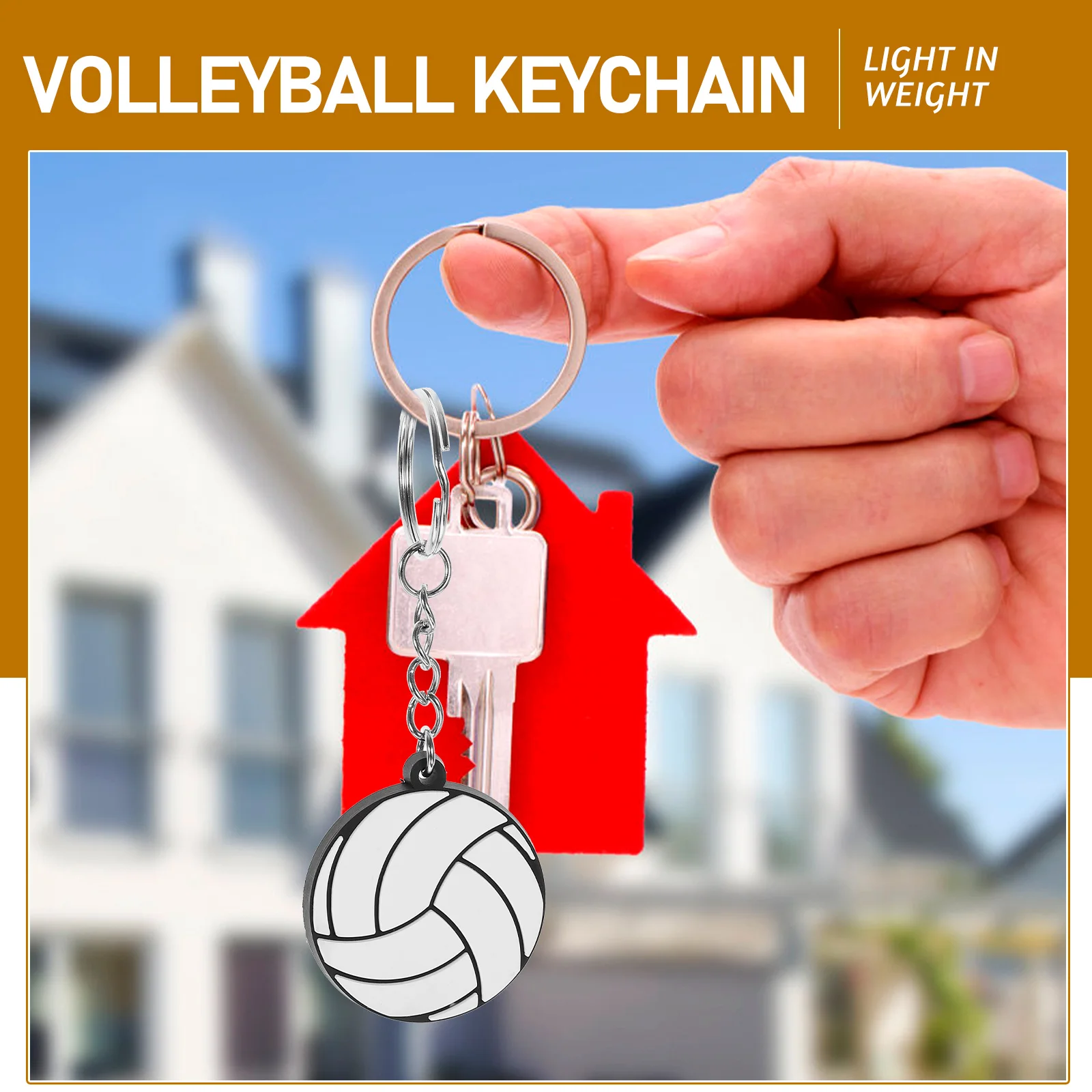 

20pcs Pvc Keychain Adorable Volleyball Pendant Compact Bag Accessory Sports Theme Key Ring For Backpacks Party Favors Team Gifts