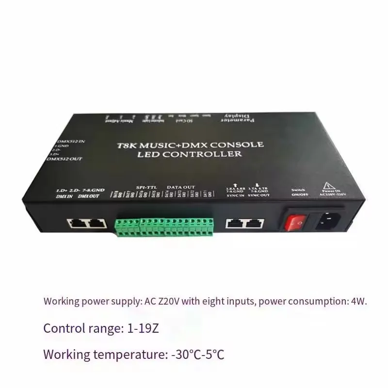 وحدة تحكم LED K8/K16 ARTNET+DMX، وحدة تحكم LedMagic2021، وحدة تحكم DMX512 أو وحدة التحكم KTV، Madrix، Resolume6، Arkaos، إلخ