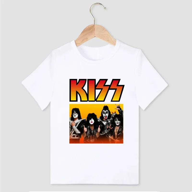 Hot Sale Kids T shirt Stormtrooper Fans Kiss Rock Band Print Fashion T-shirt For Boys Summer Children Tops Baby Girls Clothes