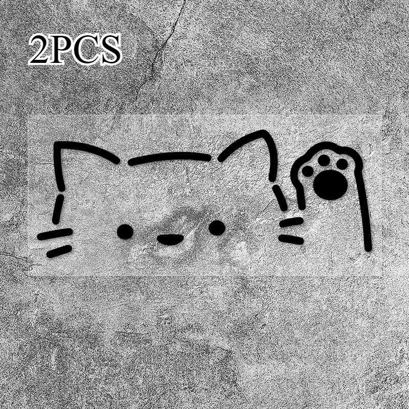 

2D Flat Sticker, 2 Cute Kitten Waving Designs, Waterproof and Durable, Suitable for Various Smooth Surfaces.