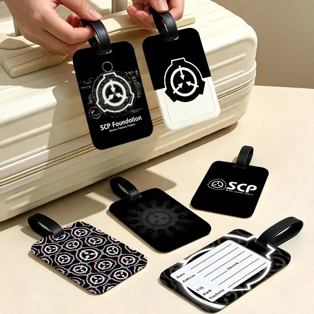 Classic Game SCP Foundation Durable PVC Anti lost Baggage Tag With Info Card Lightweight Luggage Identification Label