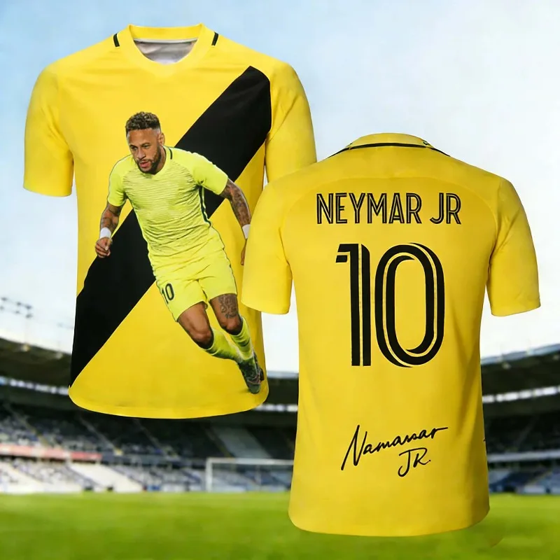 Artículo de Moda de Verano - Camiseta Deportiva con Estampado 3D de Neymar para Niños, Ideal para Ropa Deportiva Familiar