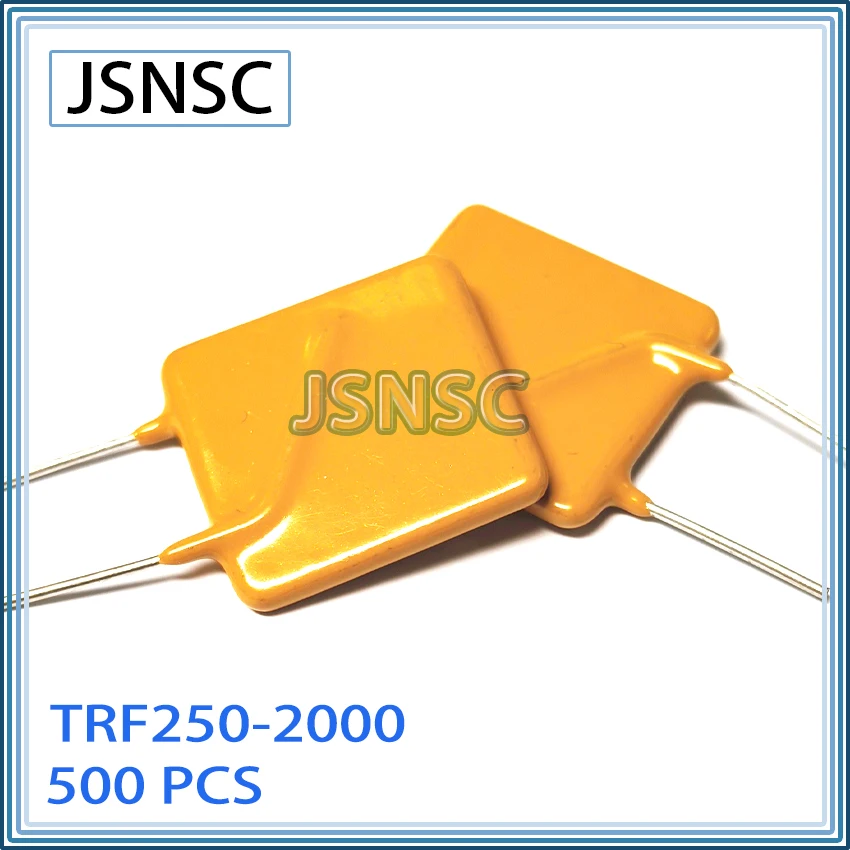 JSNSC Plug In Self Resettable fuse PPTC 500PCS TRF250 TRF250-2000 RF2000 250V 2A 2000mA Self-Restoring