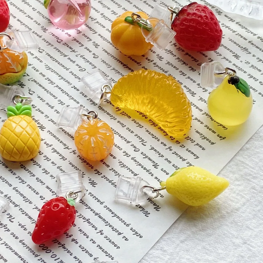 3D شكل الفاكهة جميلة لطيف الفواكه الهاتف المحمول الغبار المكونات الملحقات الأزياء زينة آيفون سامسونج نوع C