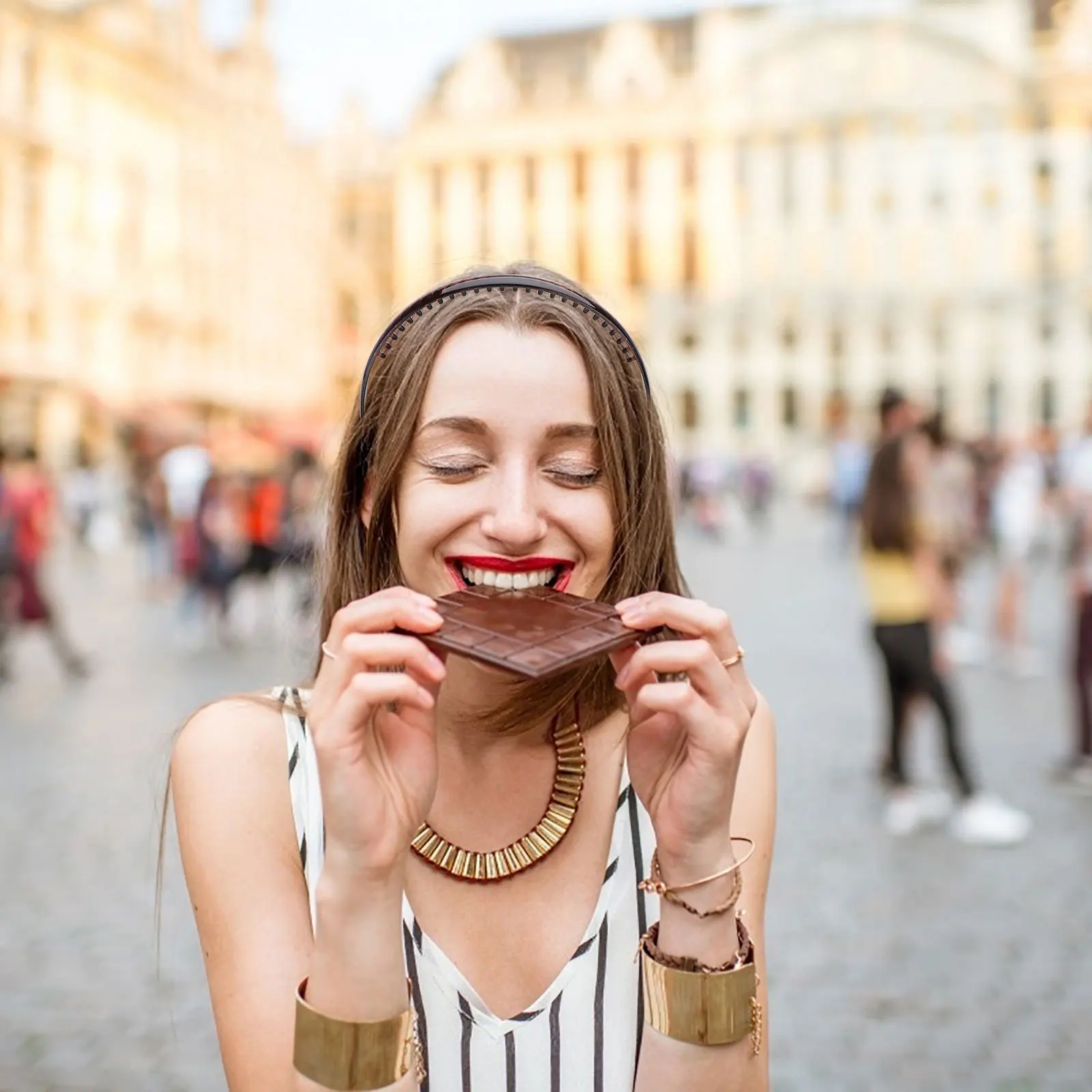 

3pcs Resin Hoop For Women Reusable Cloth Material Elegant Hair Styling Tool For Thick Thin Hair Hairband Headwear