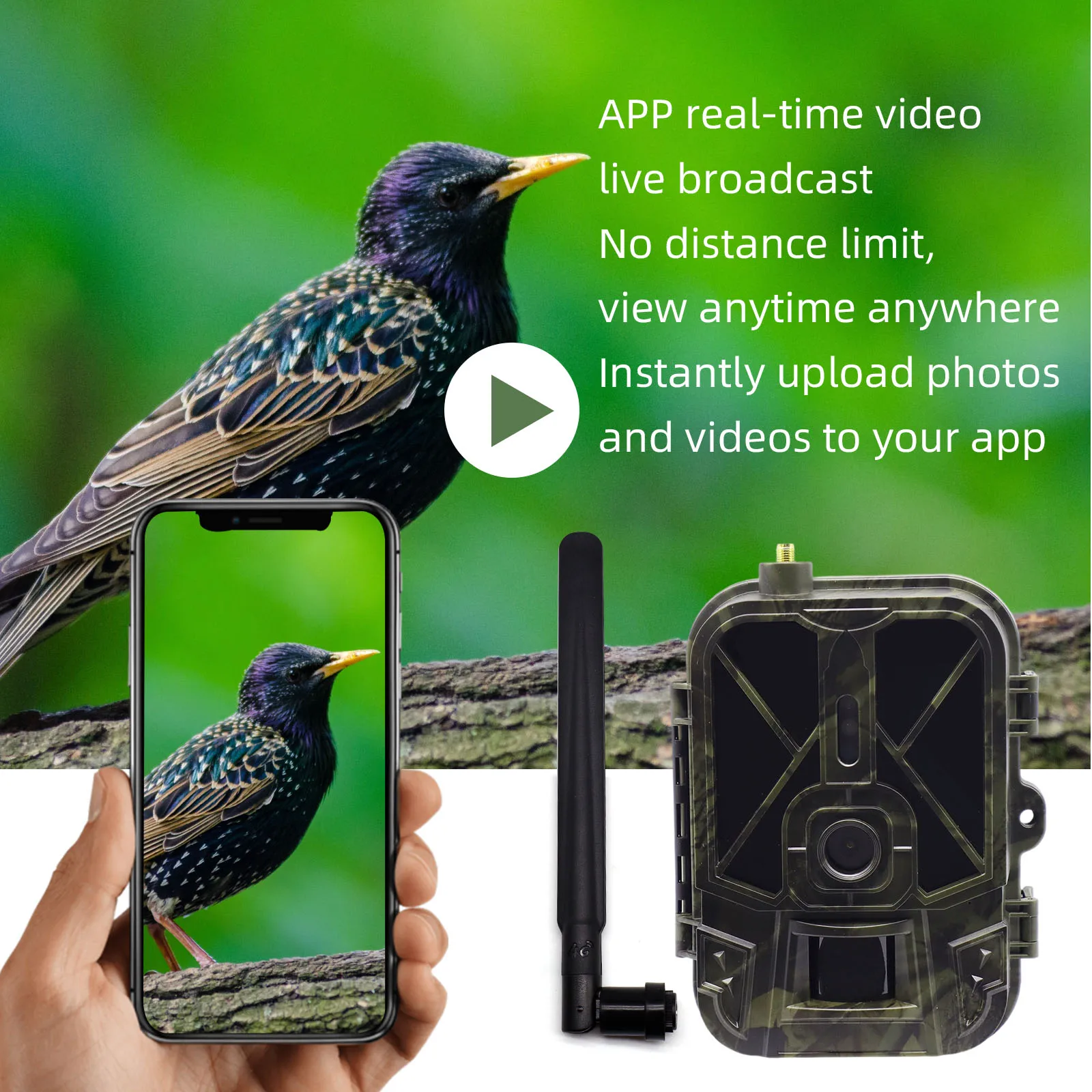 4G-Jagdkamera 4K 120MP mit APP-Steuerung, Nachtsicht, Wildtierbeobachtung, 8000MA Lithium-Batterie – Detail 7