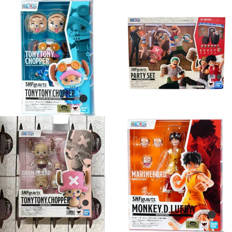 

Original Bandai S.H.Figuarts One Piece Luffy Tony Chopper Drum Island & Party Set Straw Hat Crew Accessory Pack Props Gift Toy