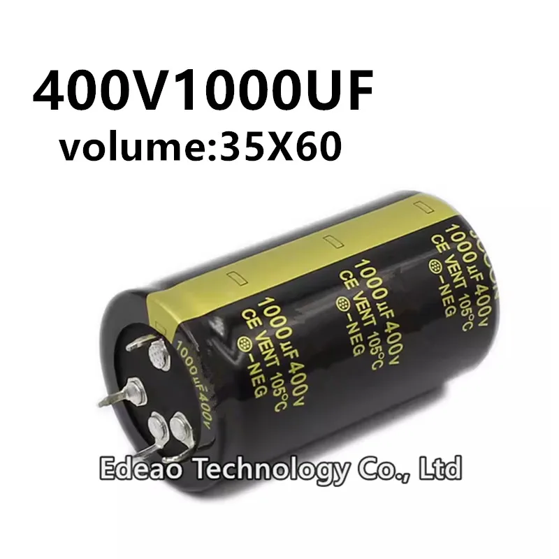 

2Pcs/lot 400V 1000UF 400V1000UF 1000UF400V volume: 35X60 mm audio power amplifier inverter aluminum electrolytic capacitor