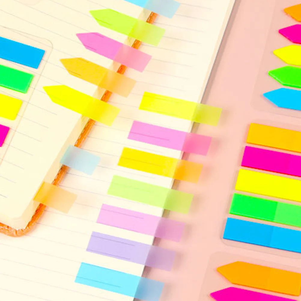 

10Pcs Fluorescent Index Stickers Translucent Self-Adhesive for Books Notes Folders Page Index Stickers Classification
