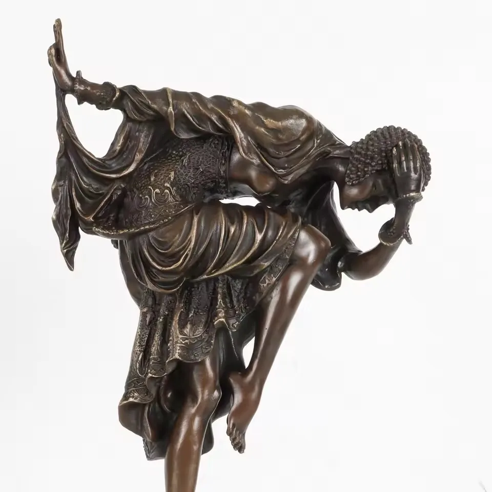 45CM Large Western Art Bronze Woman Statue Snake Dancer Female Sculpture Hot Casting for Home Decoration