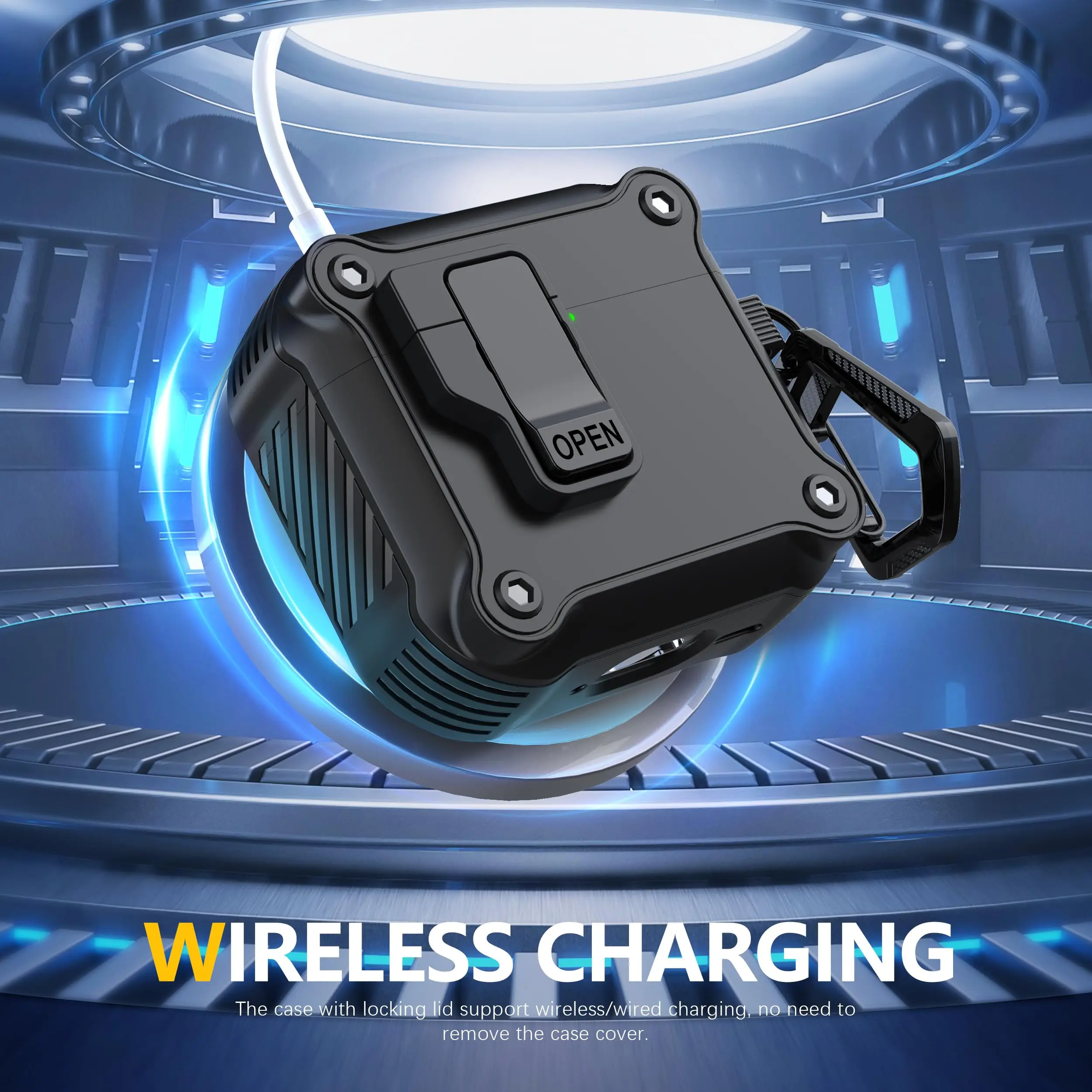 حافظة واقية ضد الماء لـ Airpods 4 ، حافظة تبديل الشحن مع سلسلة مفاتيح ، حافظة سماعة أذن فاخرة لجيل 4