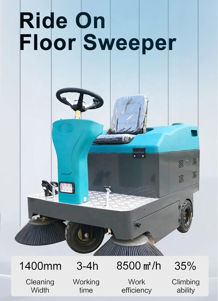 Sweeper Best Quality Driving Double Side Brush Sweeper Machine Compact Industrial Commercial Floor Scrubber