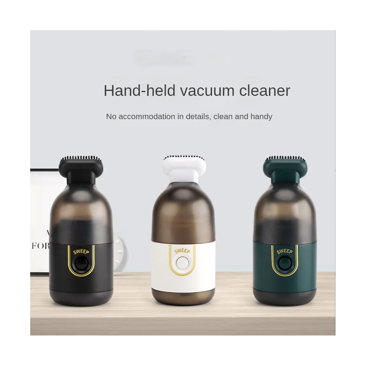 Miniodkurzacz do czyszczenia pulpitu przenośna ręczna maszyna do czyszczenia pojazdu biurowego do domu bezprzewodowa czarna