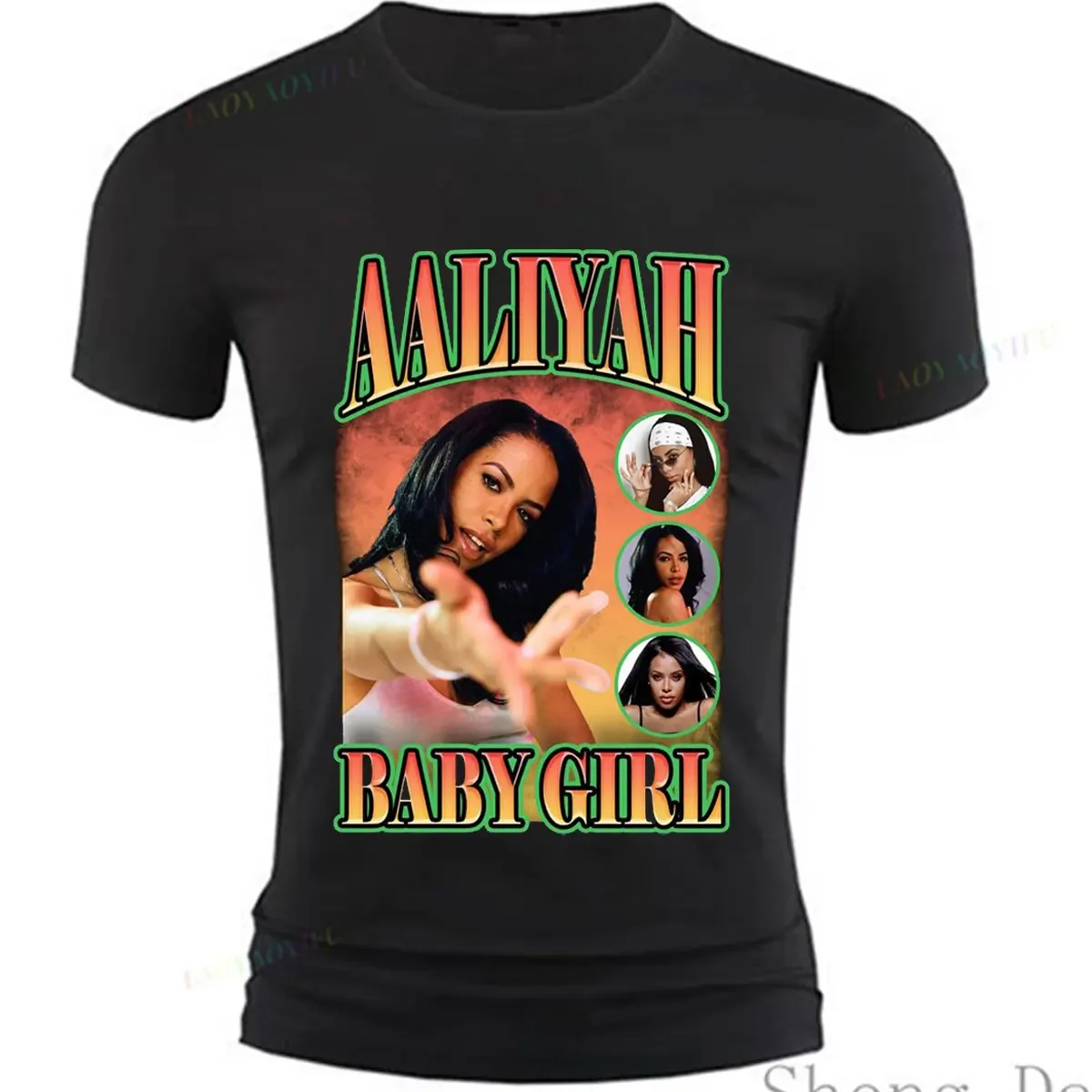 Aaliyah Dana Haughton Baby Girl High Quality T-Shirts Famous Singer Fashion Popular Shirt for Men Beach Aesthetic Design Tees